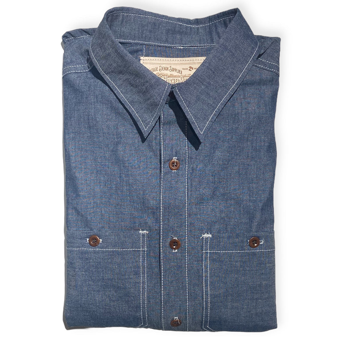 7oz Cone Mills Chambray Ranch Style "WORKSHIRT"