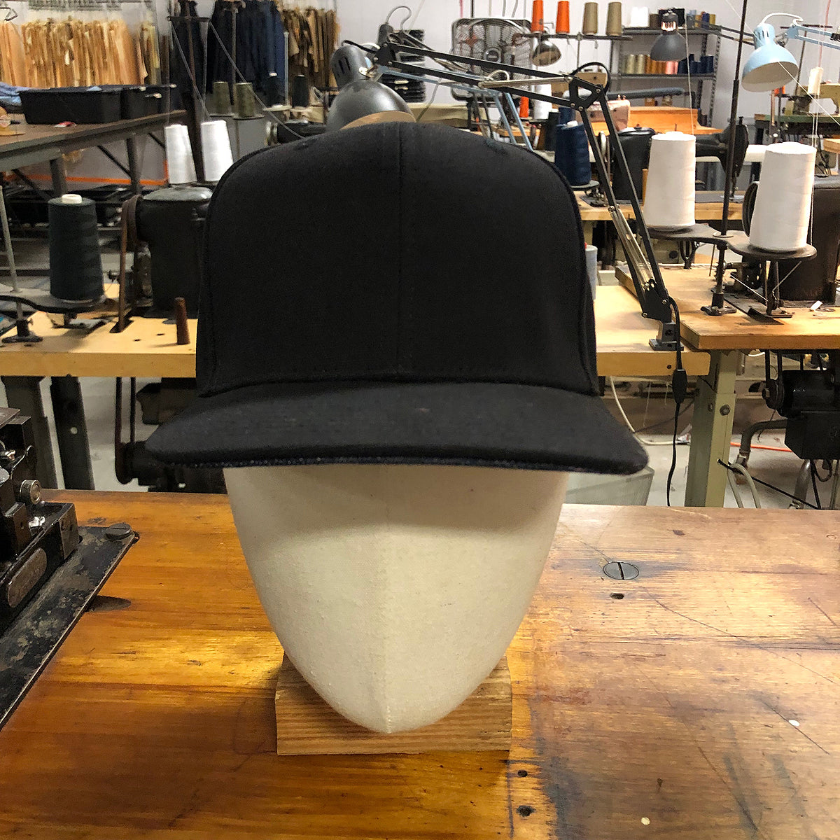 18oz USA Duck Canvas Snapback HAT Blank "BLACK"
