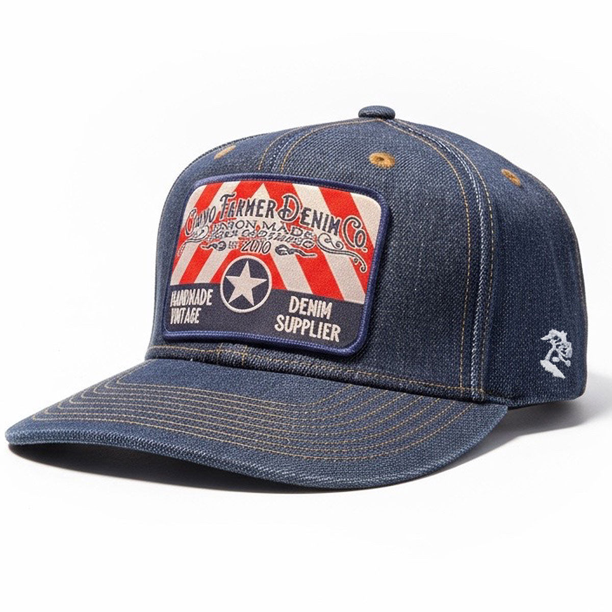 14oz Cone Mills Denim Snapback HAT CFDCo Feed Store Patch