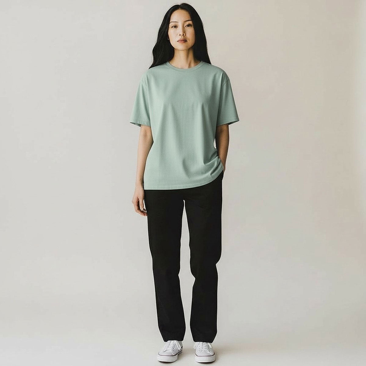 8.4oz TEXAS MADE "HEAVY ORGANIC" Crew Neck Sea Blue
