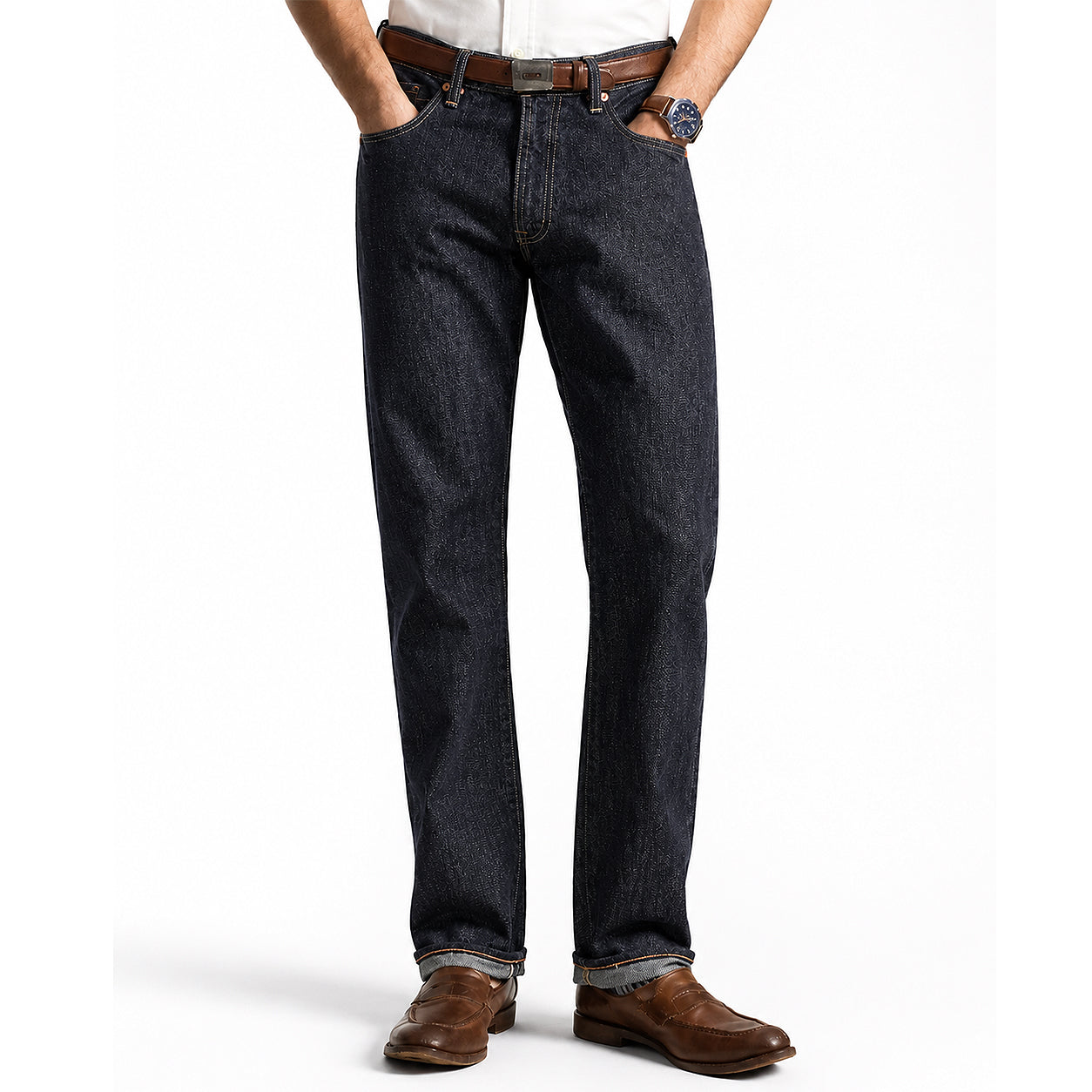 #0505 18oz Japanese INDIGO 'Secret Denim" Selvedge 5 Pocket Version