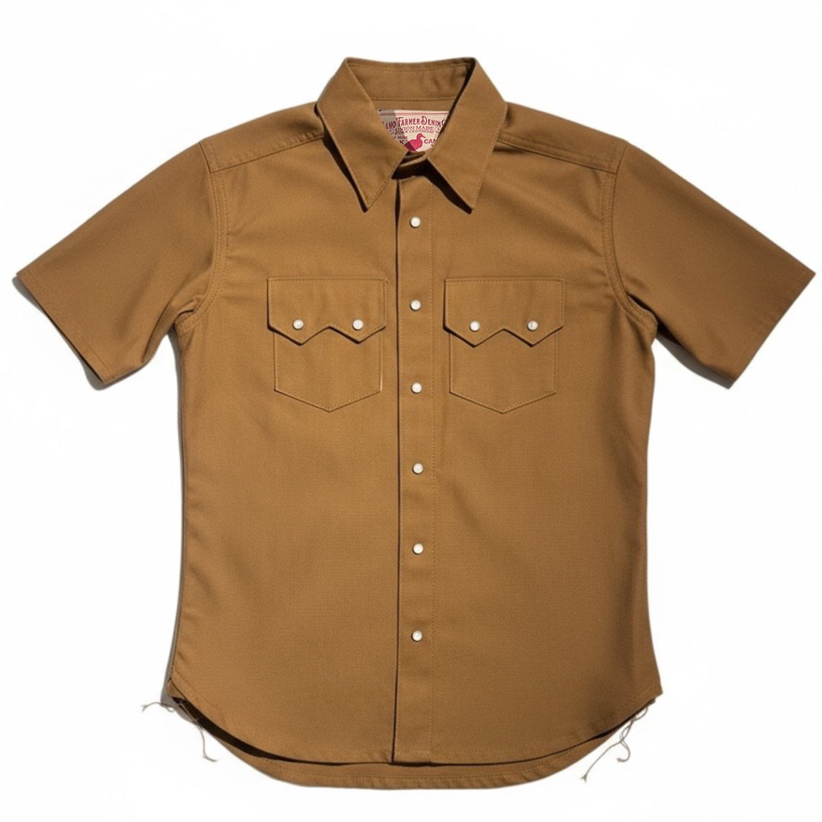 #131 10oz Duck Canvas Ochre BROWN Saw Tooth Work Shirt Short Sleeve (OPSTK)