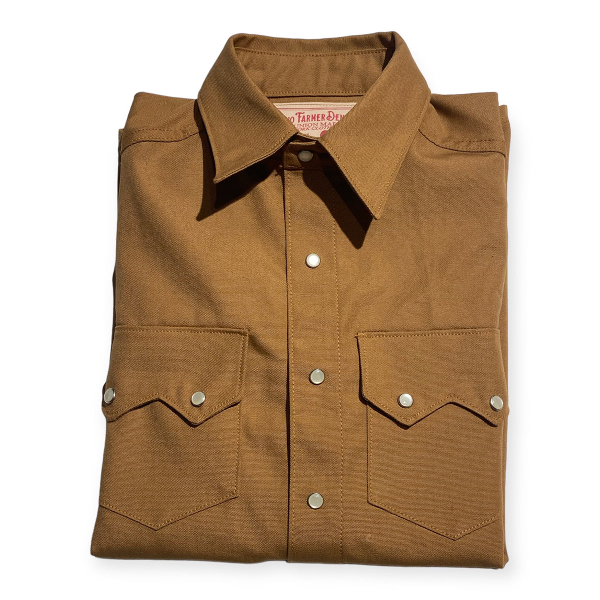 #131 10oz Duck Canvas Ochre BROWN Saw Tooth Work Shirt Short Sleeve