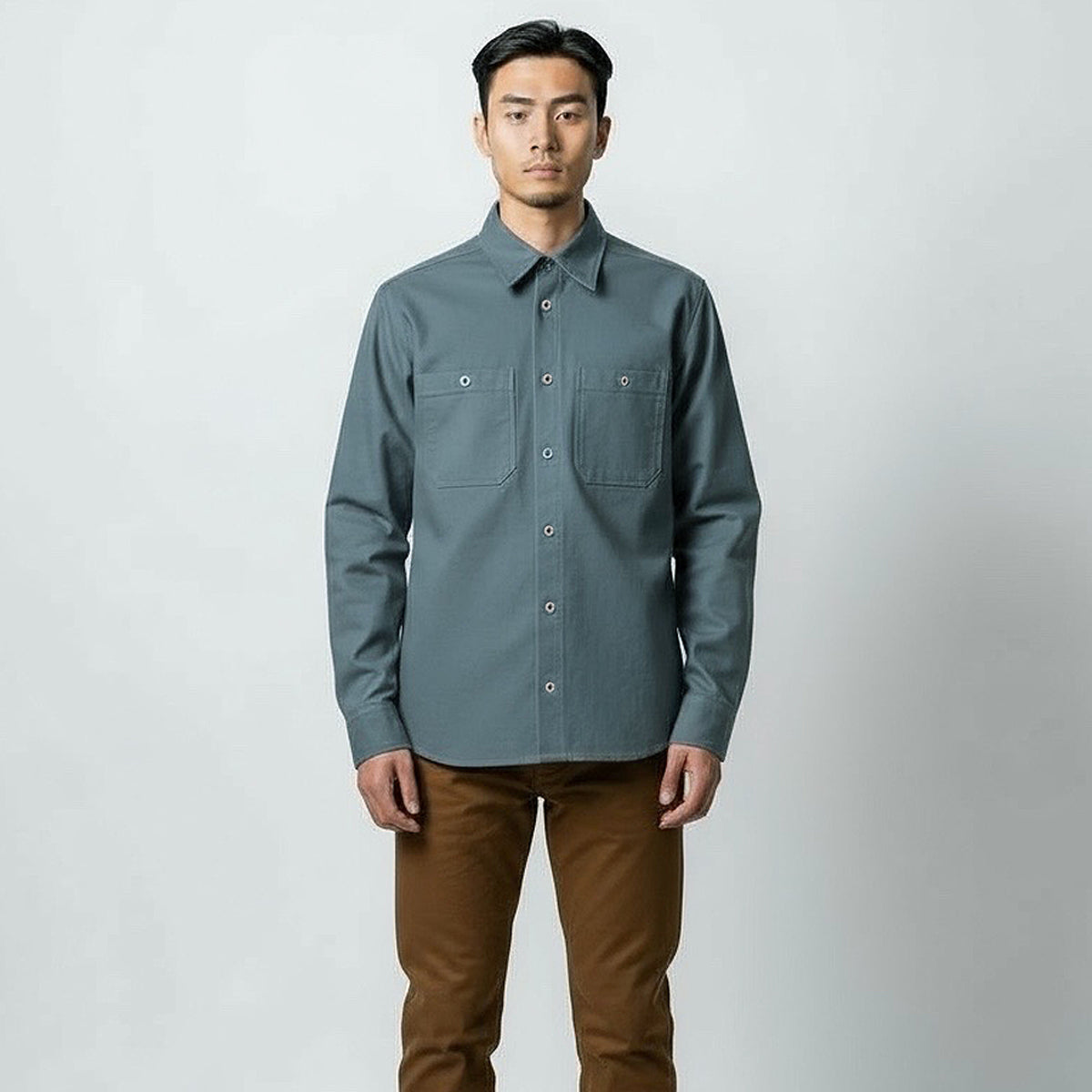#133 12oz USA Duck Canvas Work Shirt Sea Grass