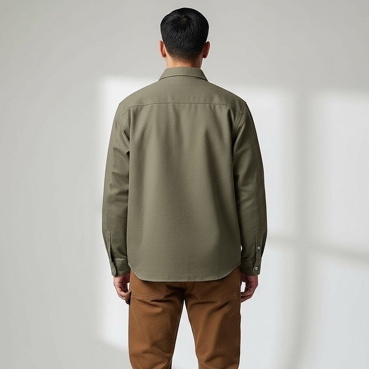#133 12oz USA Duck Canvas Work Shirt Moss Green