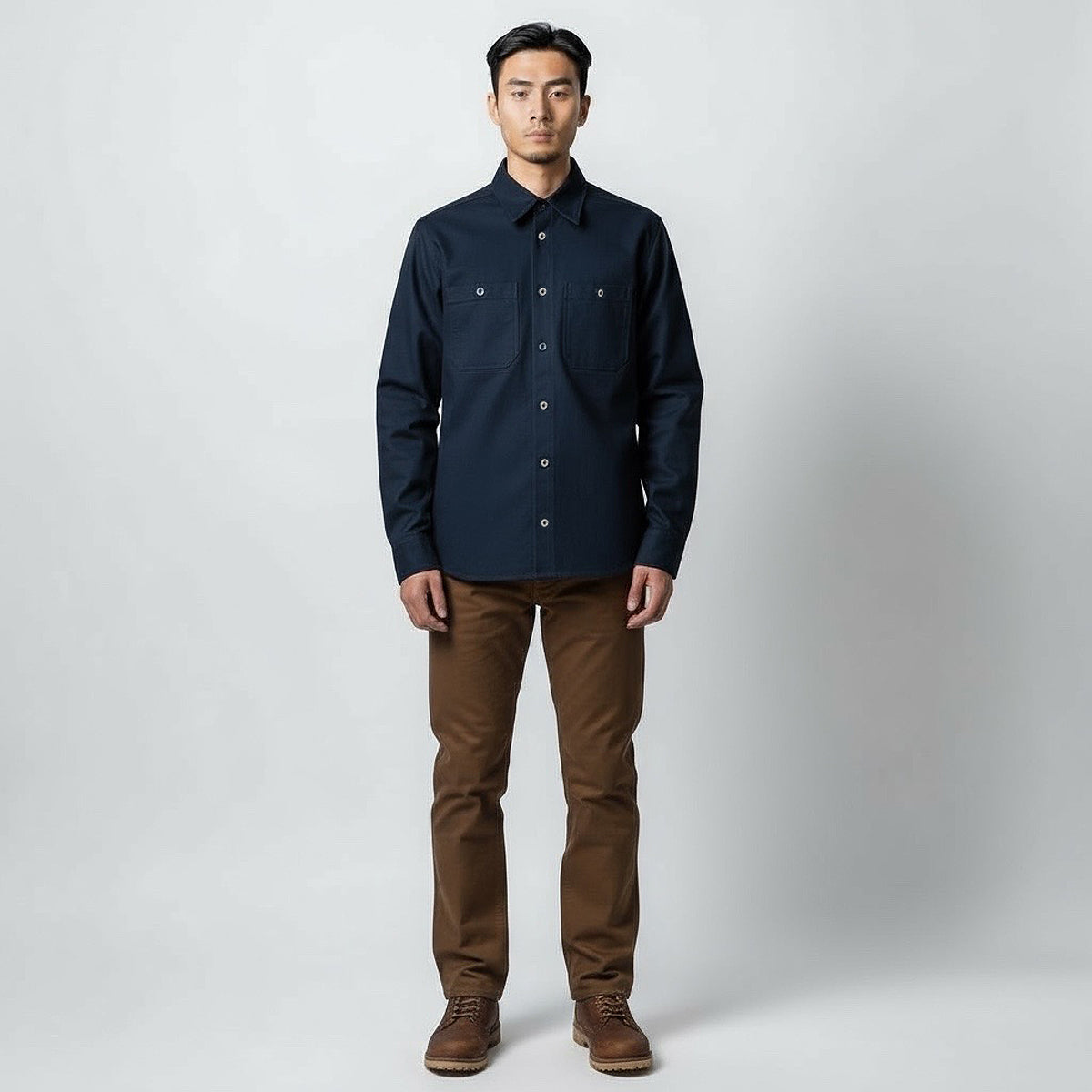 #133 12oz USA Duck Canvas Work Shirt Navy