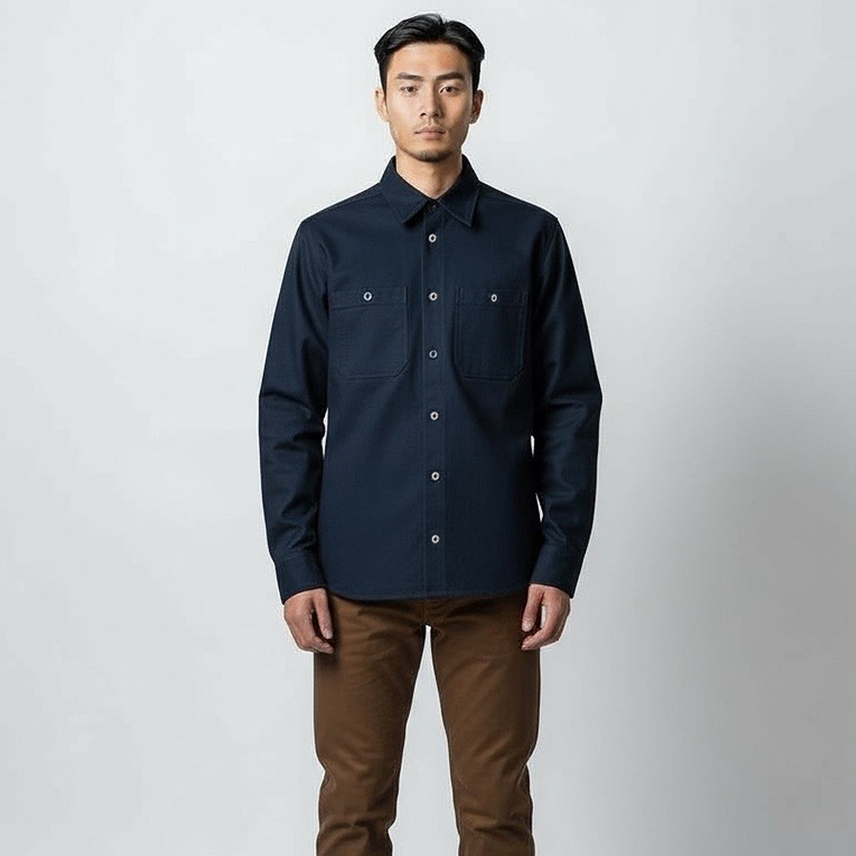 #133 12oz USA Duck Canvas Work Shirt Navy