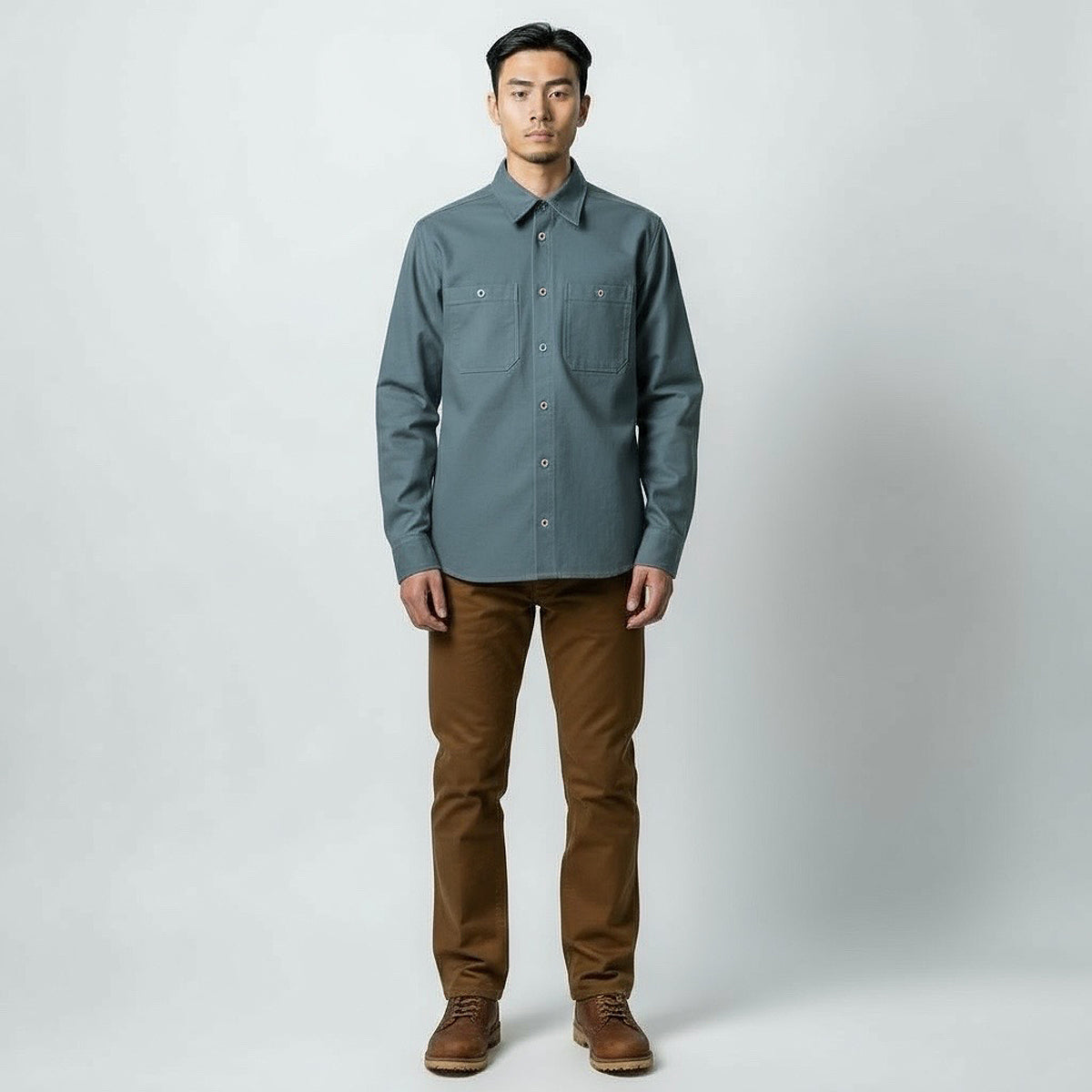 #133 12oz USA Duck Canvas Work Shirt Sea Grass