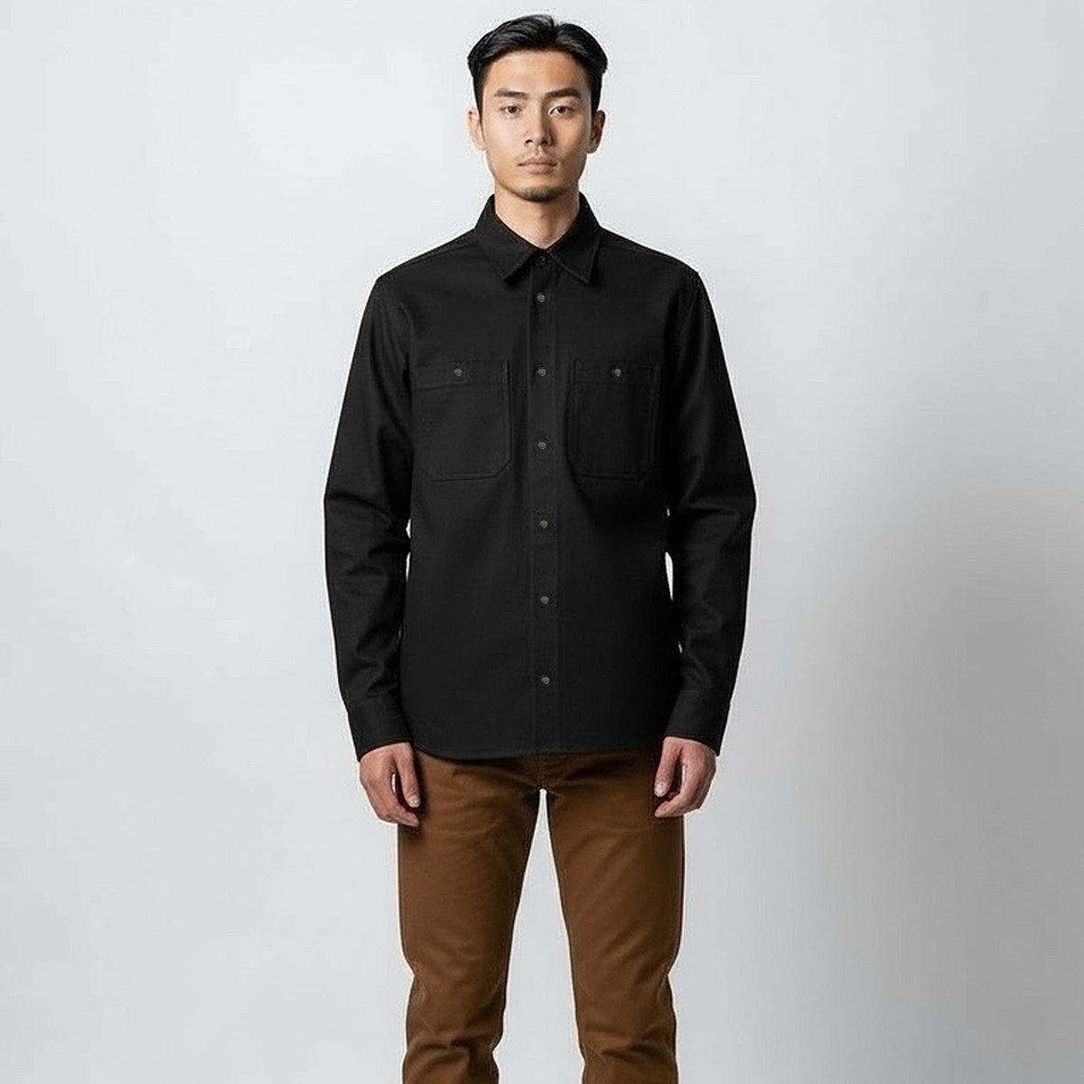#133 12oz USA Duck Canvas Work Shirt Black (OPSTK)