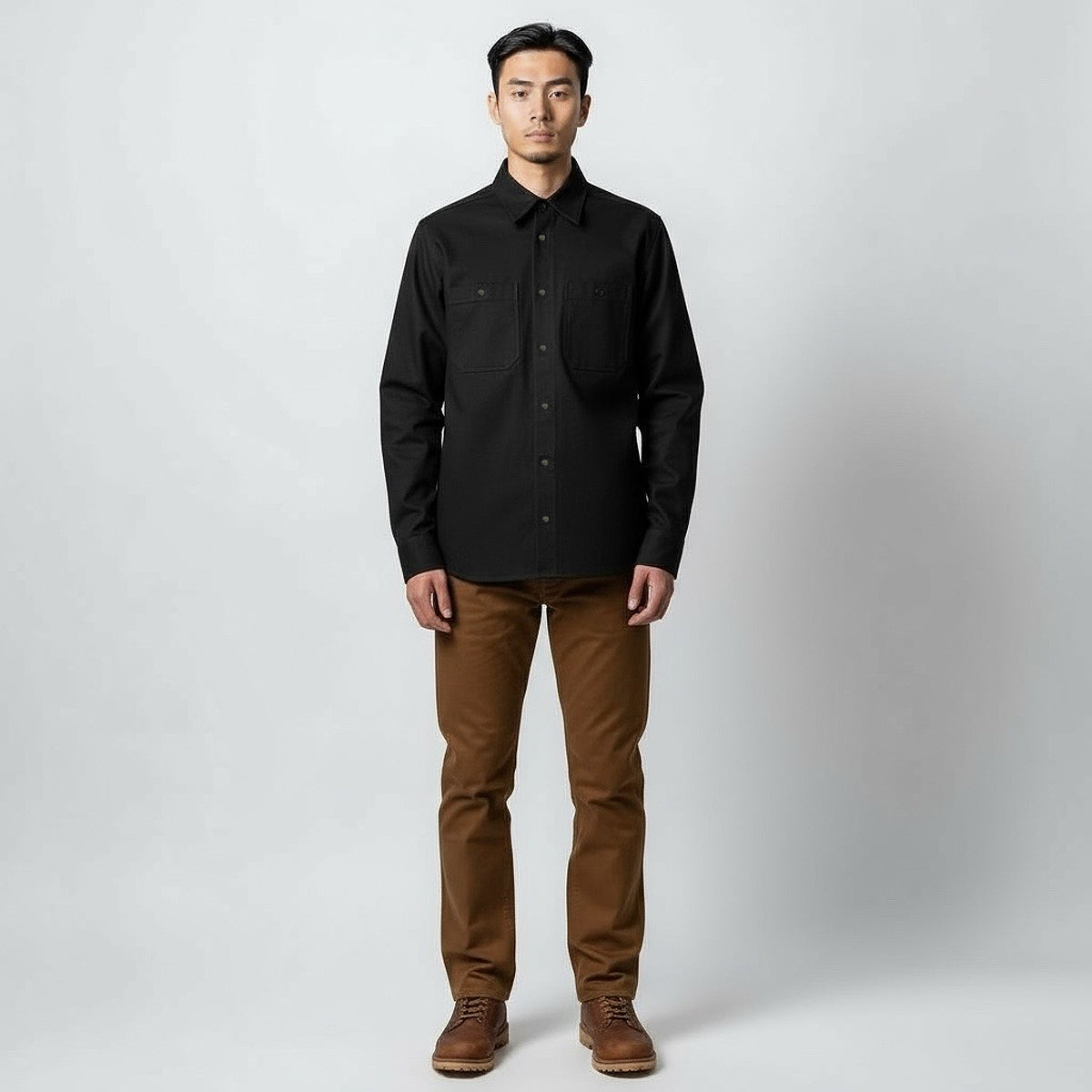 #133 12oz USA Duck Canvas Work Shirt Black (OPSTK)