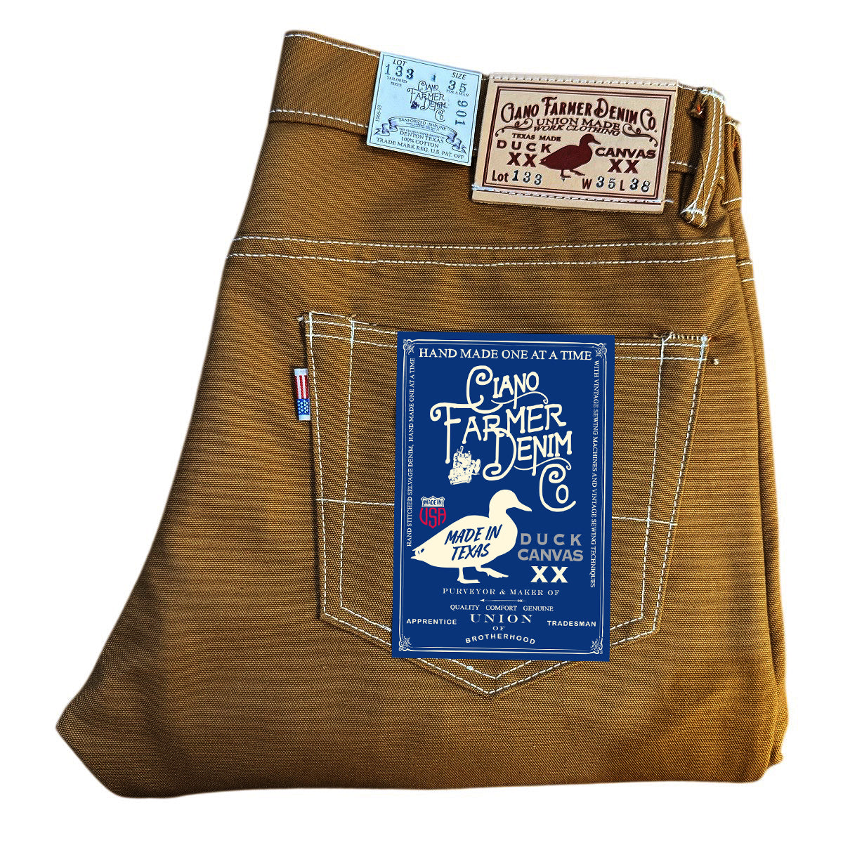 #133 12oz Duck Canvas Ochre 5 POCKET Version