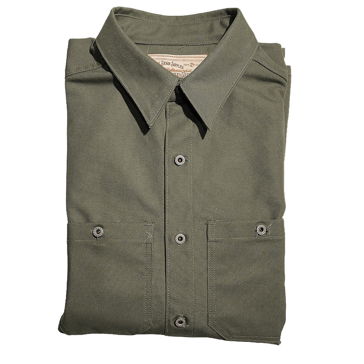 #133 12oz USA Duck Canvas Work Shirt Moss Green