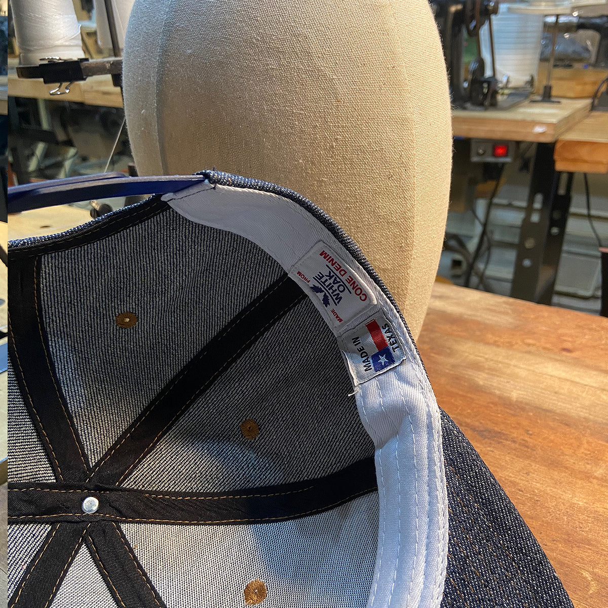 14oz Cone Mills Denim Snapback HAT CFDCo Sales and Service Patch - Mid Crown