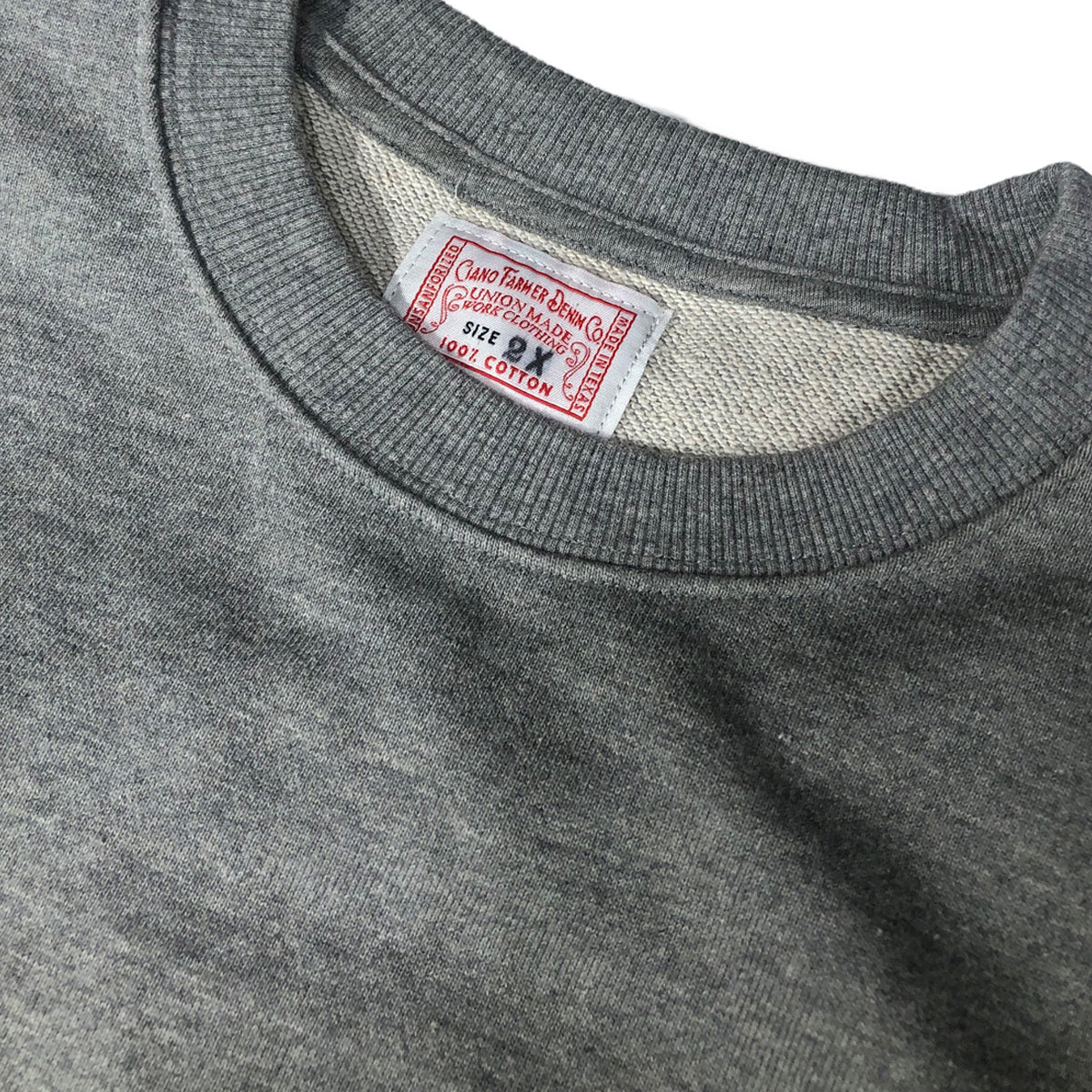 14oz / 470GSM Heavy Weight CREW - 100% ORGANIC Cotton HEATHER GREY French Terry