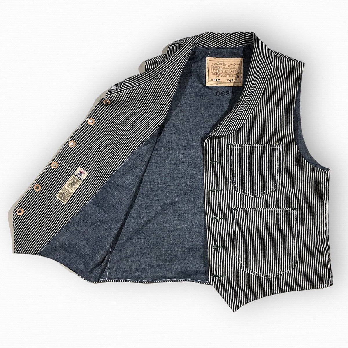 #HIC 10oz HICKORY STRIPE DENIM Type MV Waistcoat