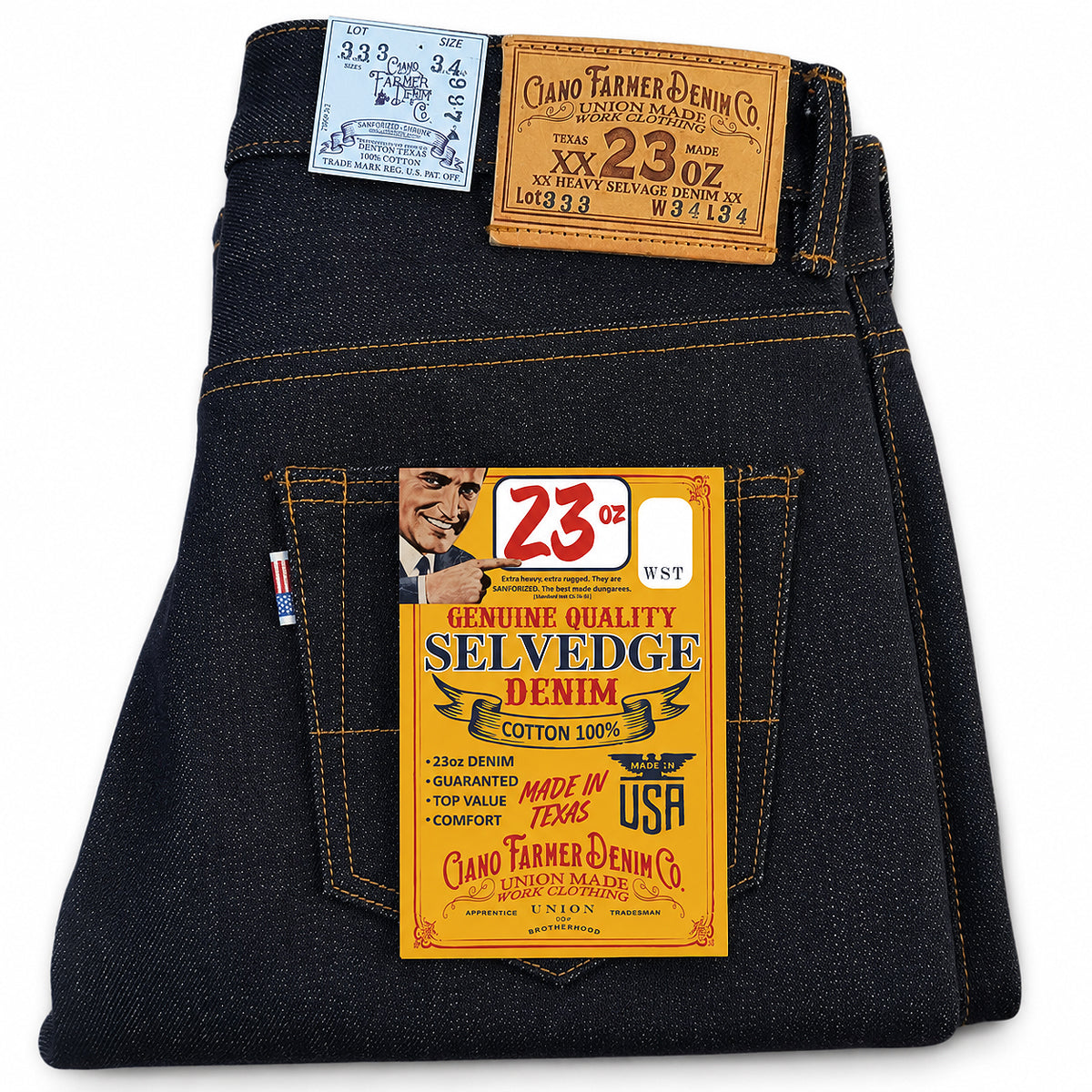 #333 23oz Heavy TYPE IH [ ICHIRO HACHIYA ] Japanese Indigo Red/White Selvage