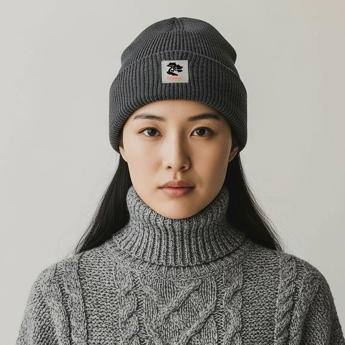Heather Grey Cashmere Merino Wool Beanie