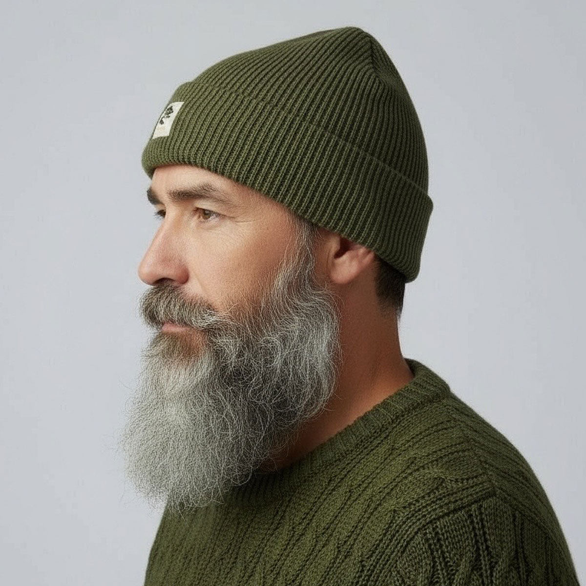 Olive Cashmere Merino Wool Beanie