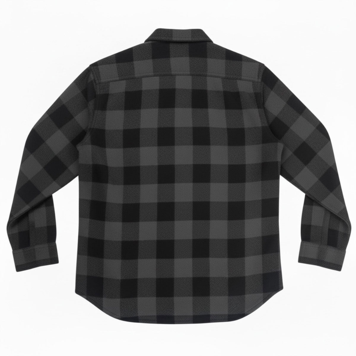 #087 18oz USA Wool Work Shirt Dark Grey and Black 2" Buffalo Check