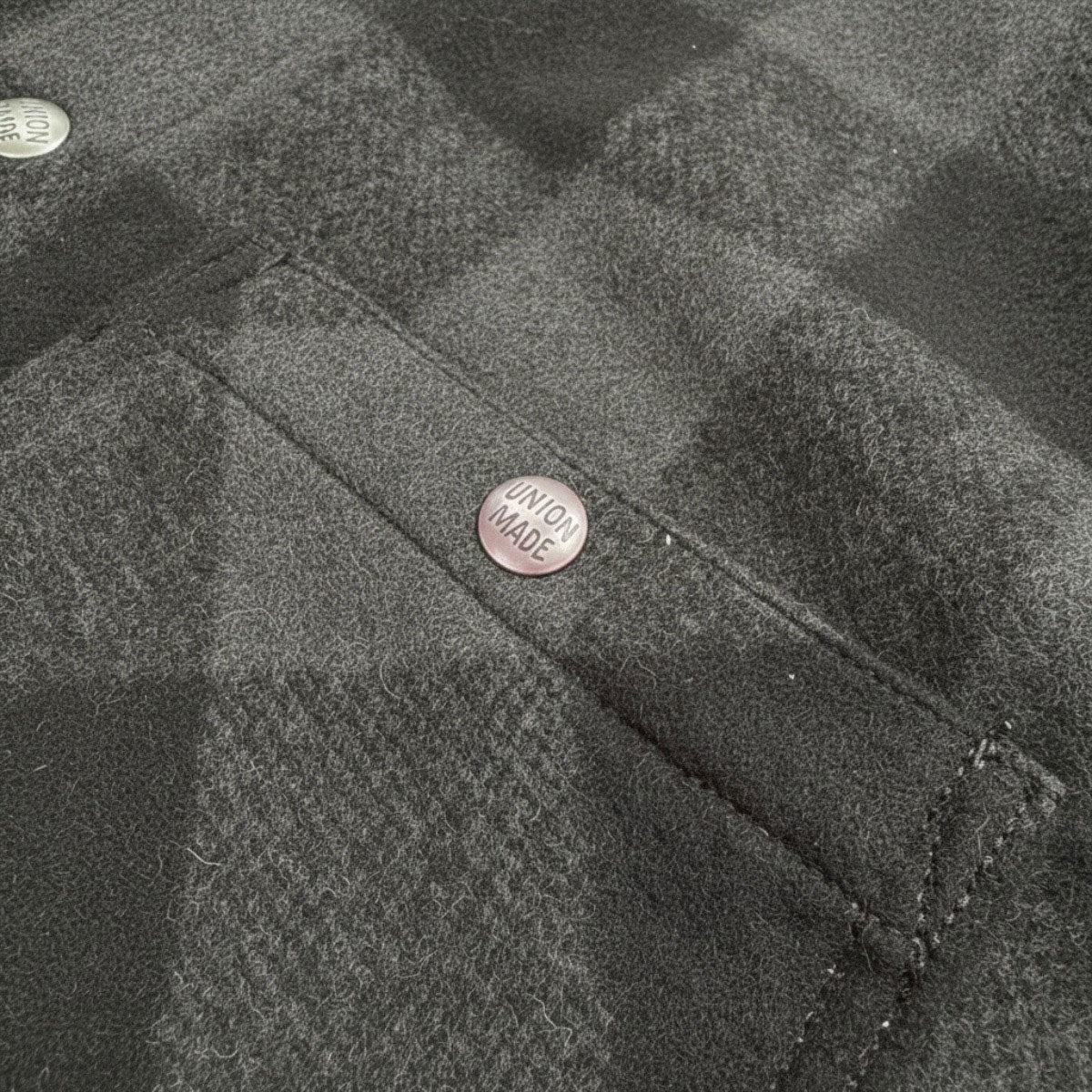 #087 18oz USA Wool Work Shirt Dark Grey and Black 2" Buffalo Check