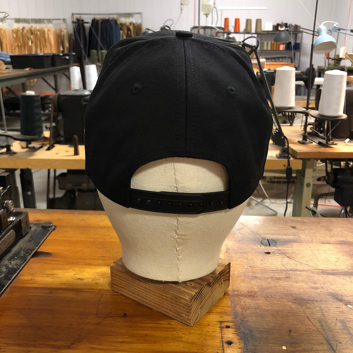 18oz USA Duck Canvas Snapback HAT Blank "BLACK"