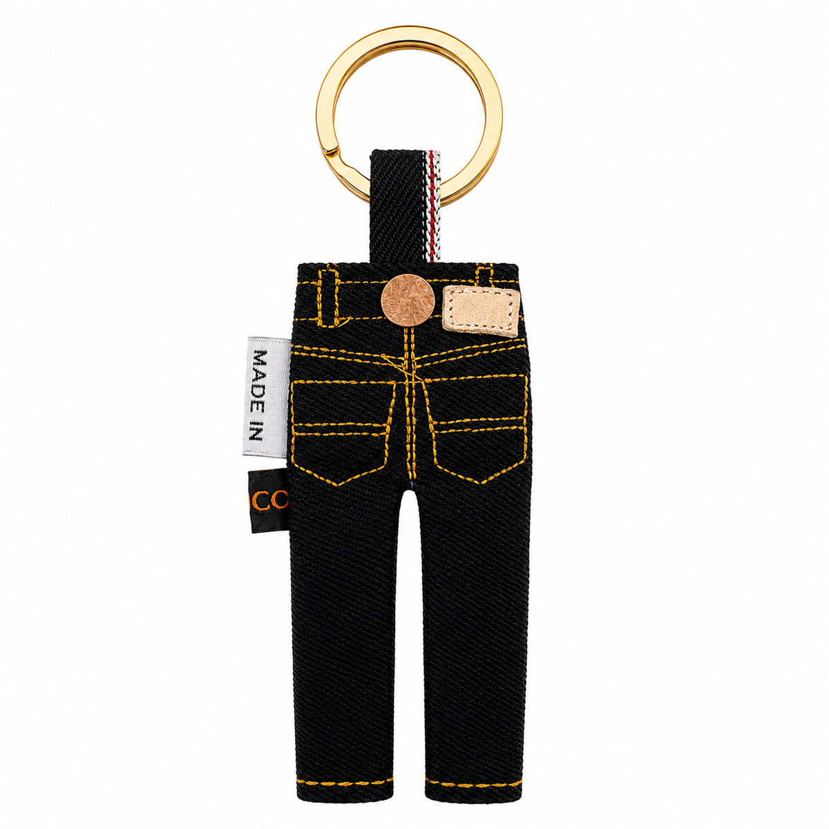 #149 Italian Black/Black Selvage Tiny Jean Keychain