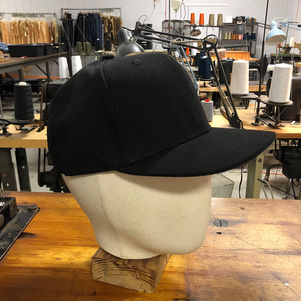 18oz USA Duck Canvas Snapback HAT Blank "BLACK"