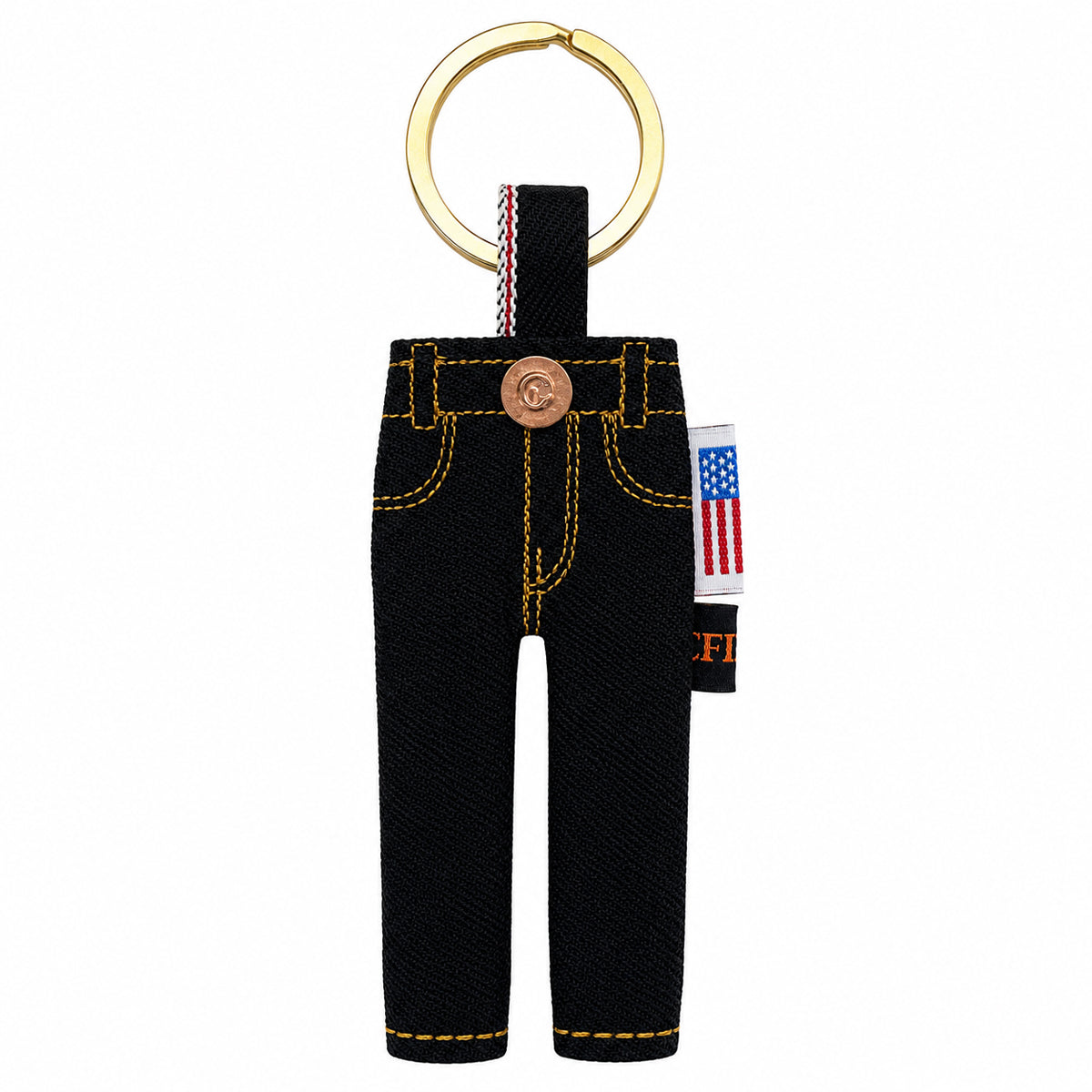 #149 Italian Black/Black Selvage Tiny Jean Keychain