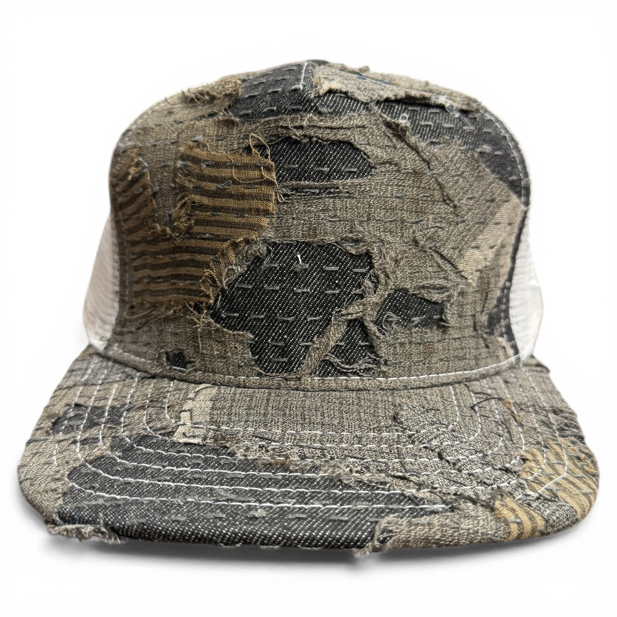 #B0ROBRN Japanese Boro HAT 5 Panel- Mid Crown