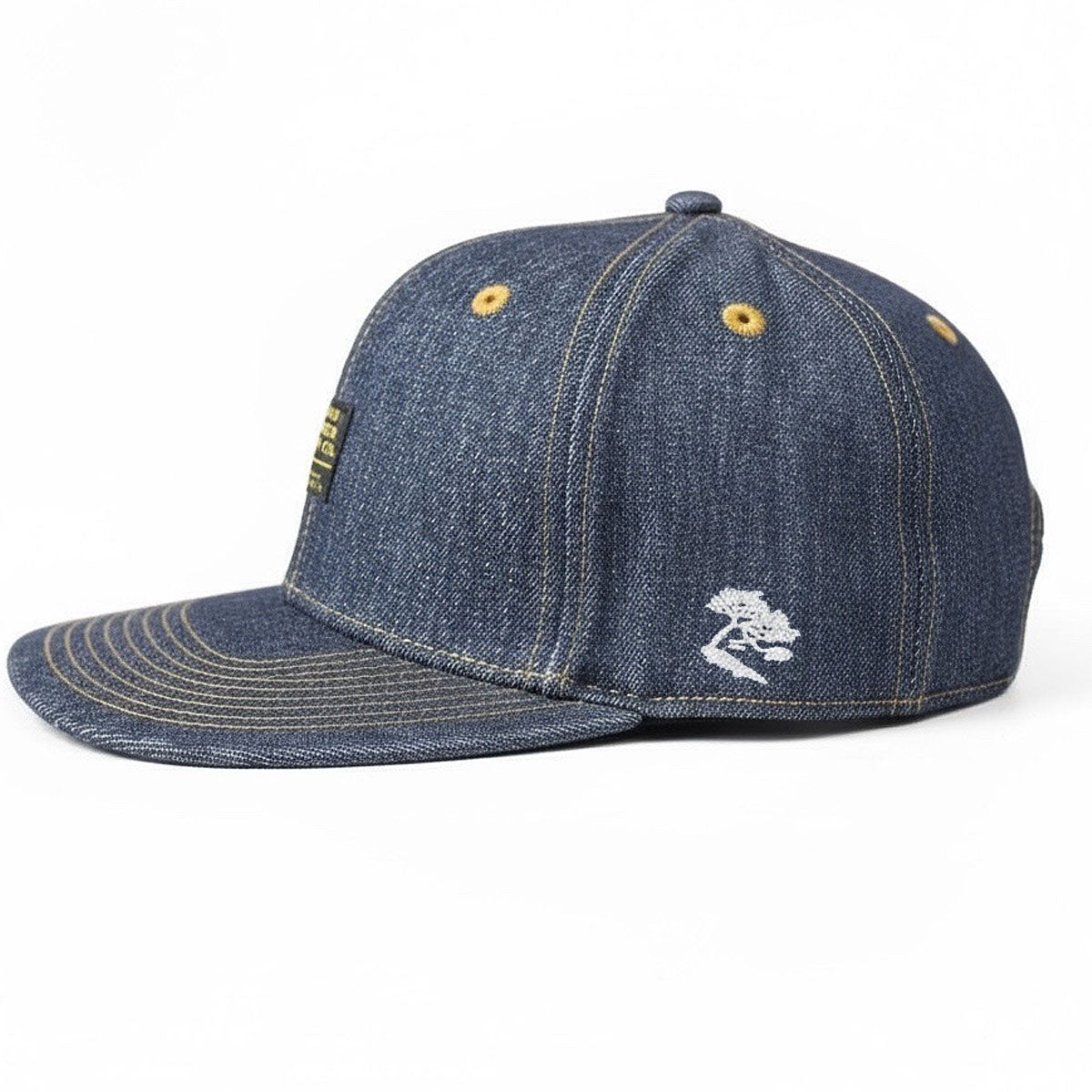 14oz Cone Mills Denim Snapback HAT Mil Spec Label - Mid Crown