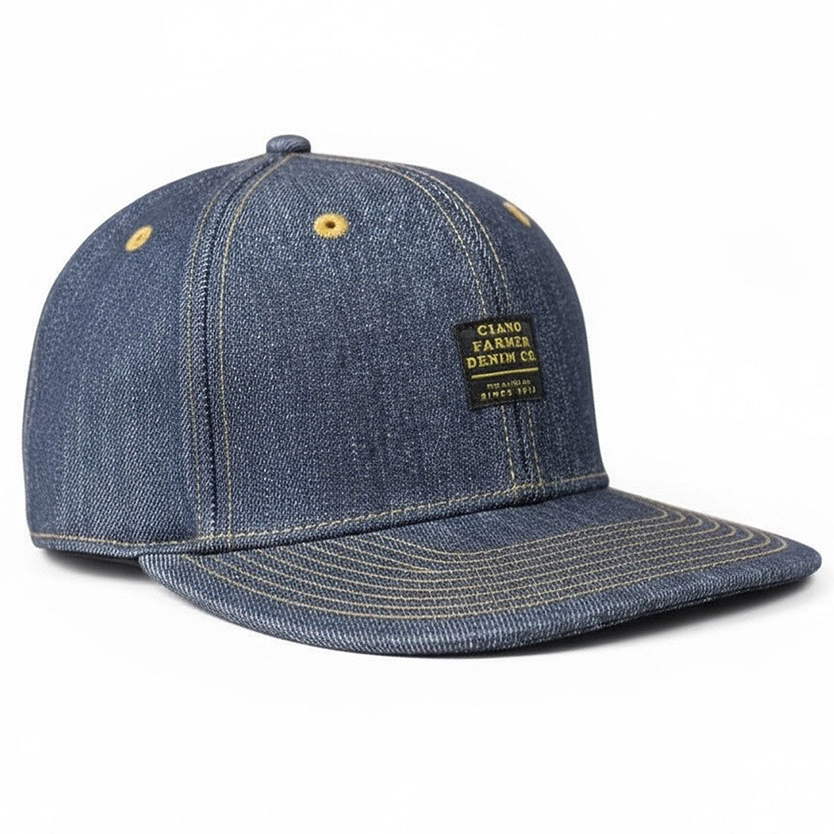 14oz Cone Mills Denim Snapback HAT Mil Spec Label - Mid Crown