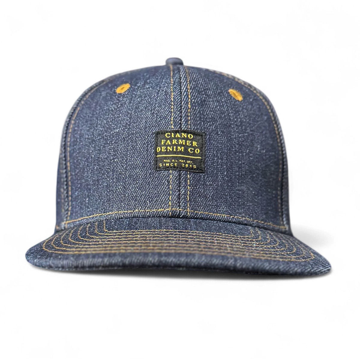14oz Cone Mills Denim Snapback HAT Mil Spec Label - Mid Crown