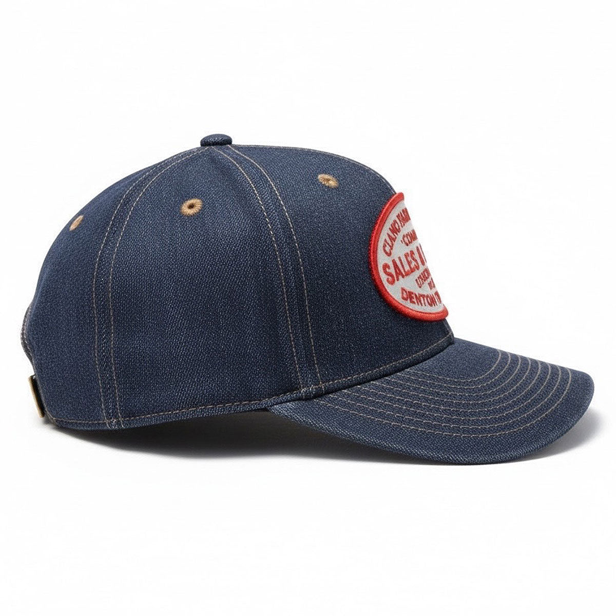 14oz Cone Mills Denim Snapback HAT CFDCo Sales and Service Patch - Mid Crown