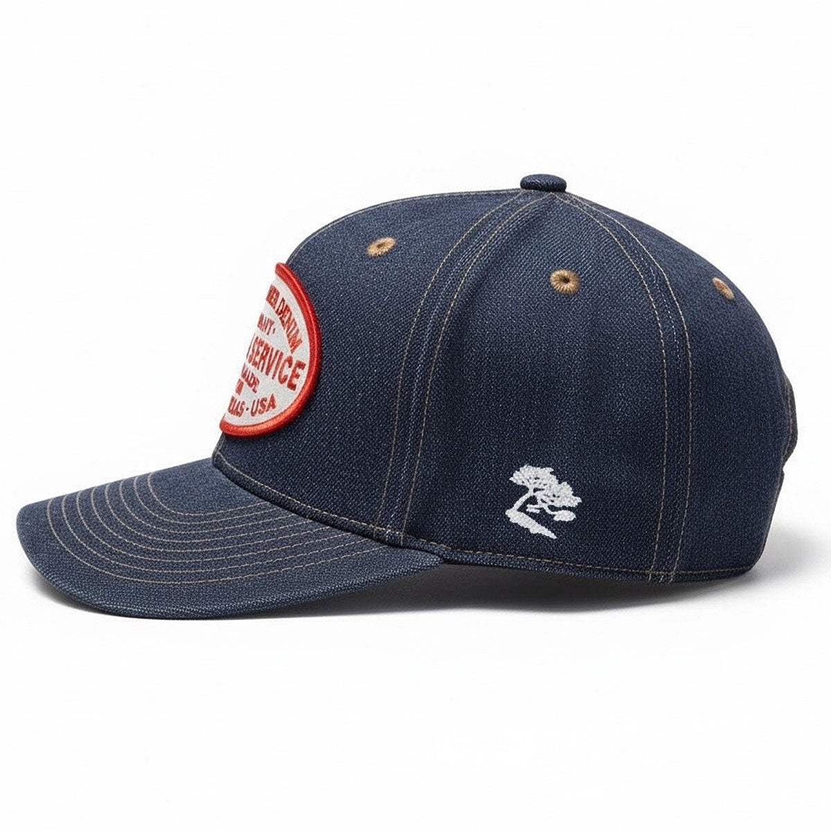 14oz Cone Mills Denim Snapback HAT CFDCo Sales and Service Patch - Mid Crown