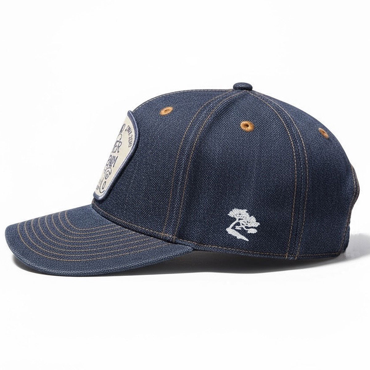 14oz Cone Mills Denim Snapback HAT CFDCo Fisherman Patch - Mid Crown