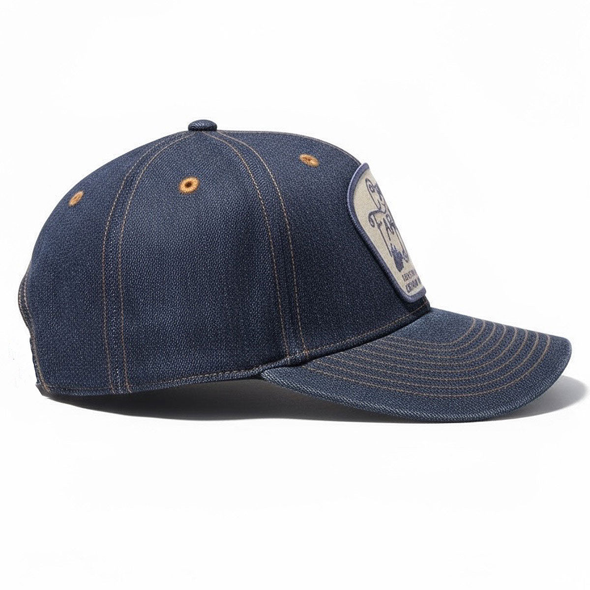 14oz Cone Mills Denim Snapback HAT CFDCo Fisherman Patch - Mid Crown