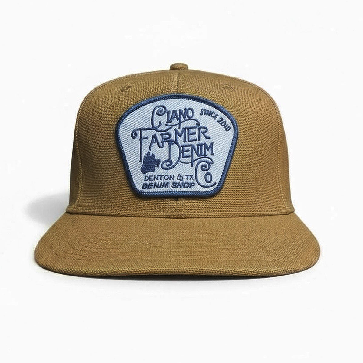 15oz USA Duck Canvas Lite Ochre Snapback HAT CFDCo Fisherman Patch - Mid Crown