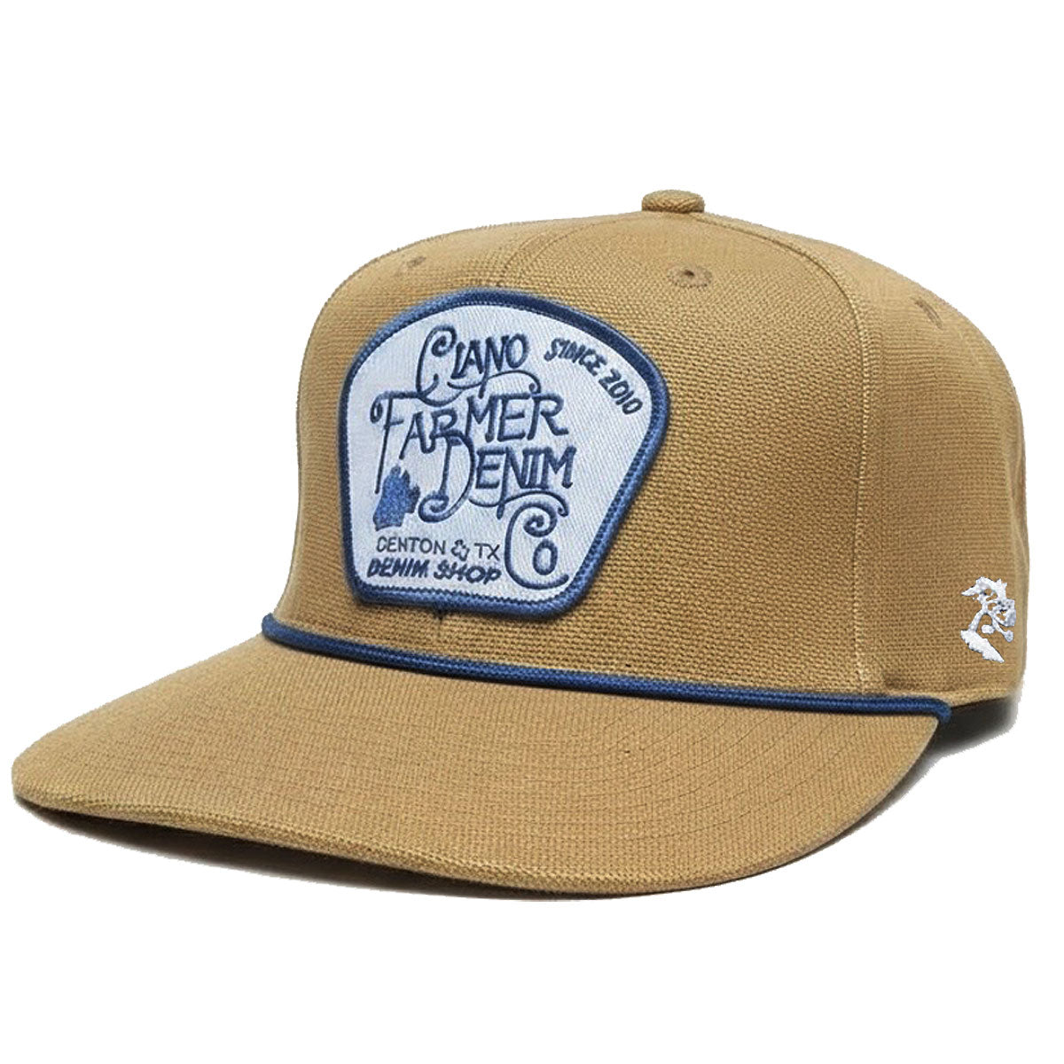 15oz USA Duck Canvas Lite Ochre Snapback HAT CFDCo Fisherman Patch - Mid Crown