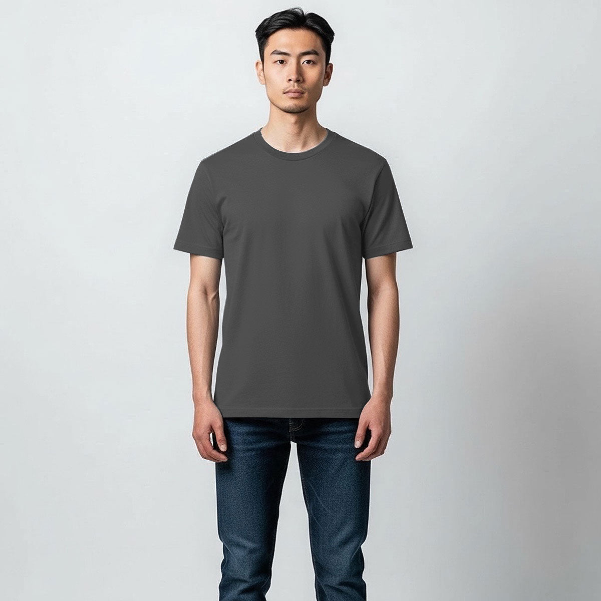 8.4oz TEXAS MADE "HEAVY ORGANIC" Crew Neck Slate Grey