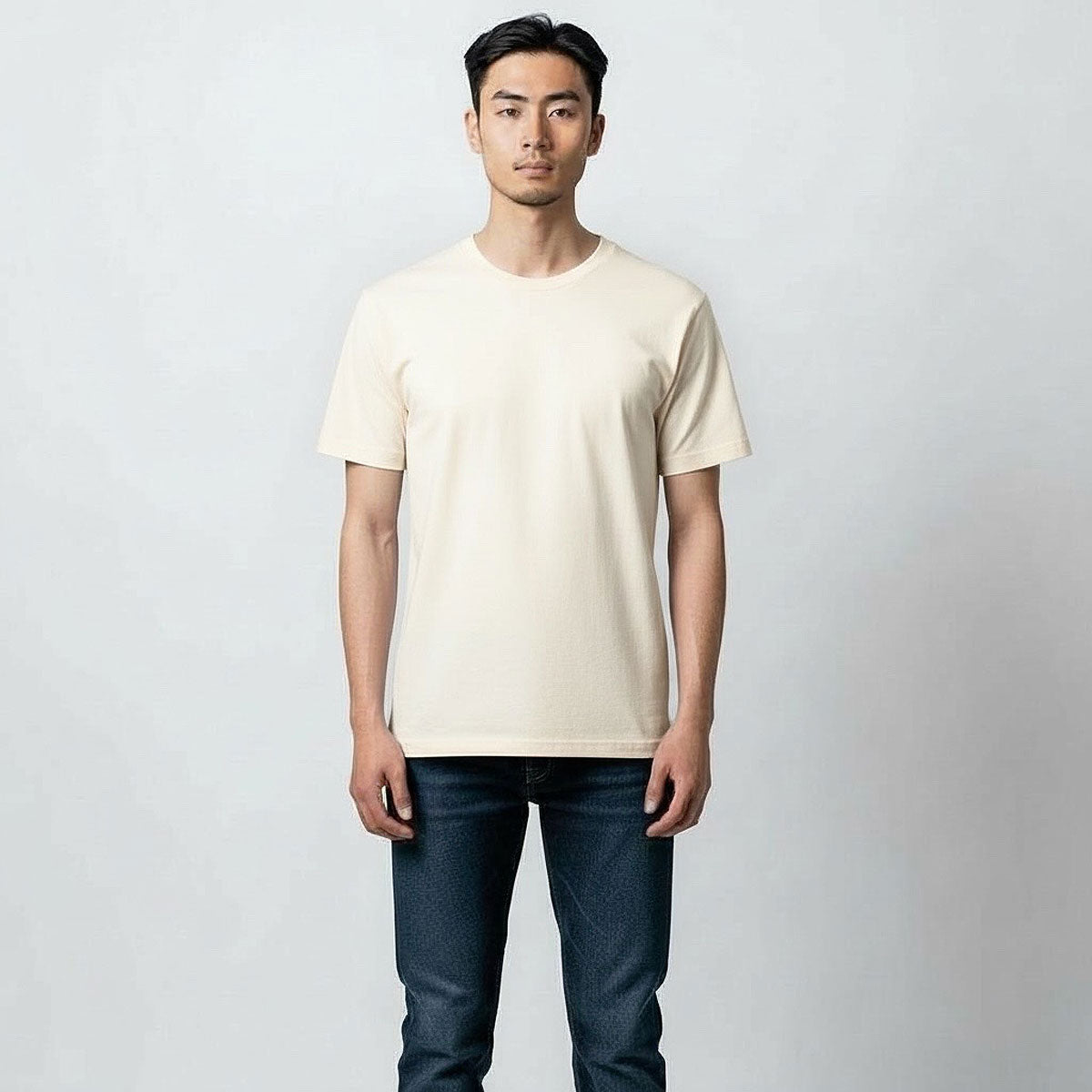 8.4oz TEXAS MADE "HEAVY ORGANIC" Crew Neck Vintage White