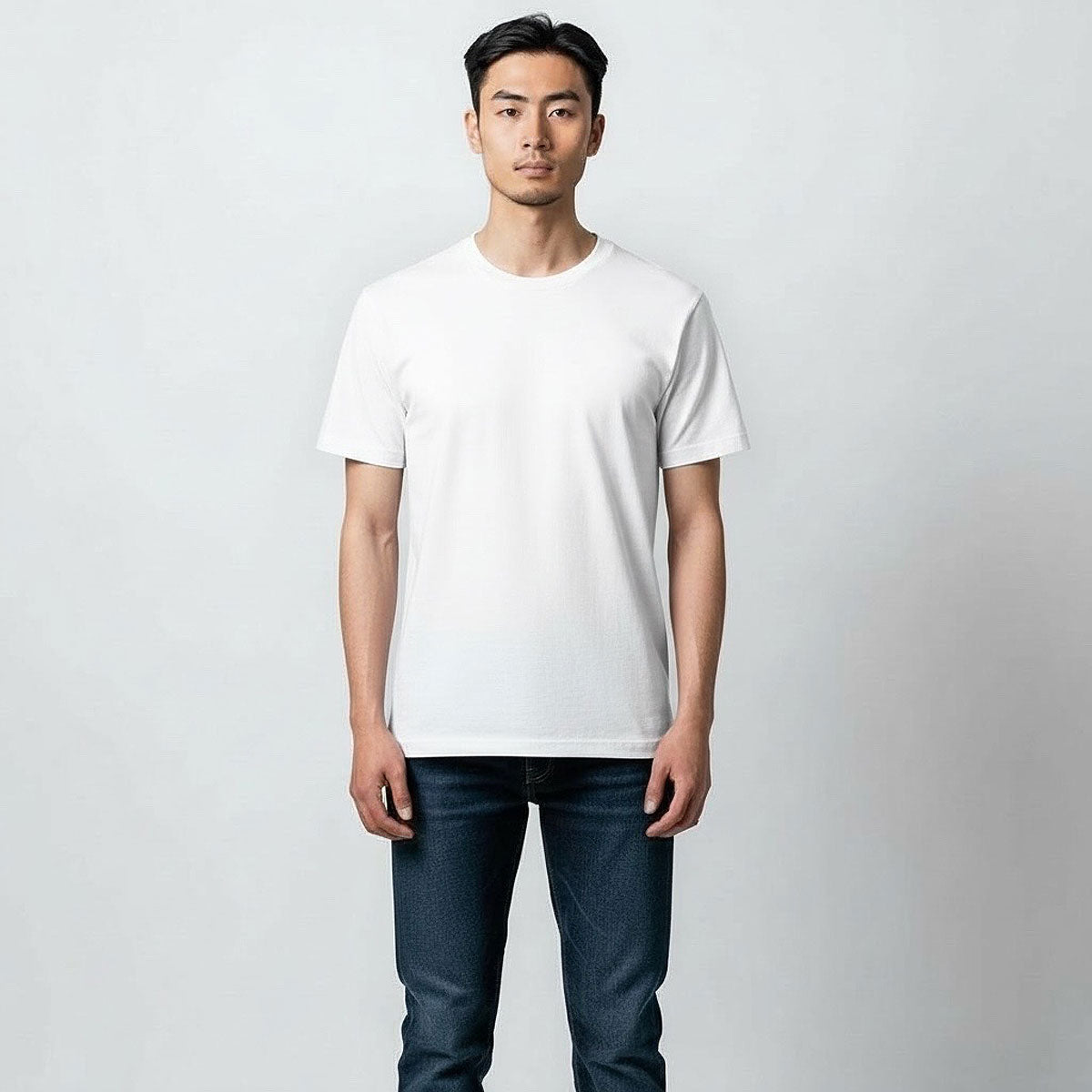 8.4oz TEXAS MADE "HEAVY ORGANIC" Crew Neck Super White