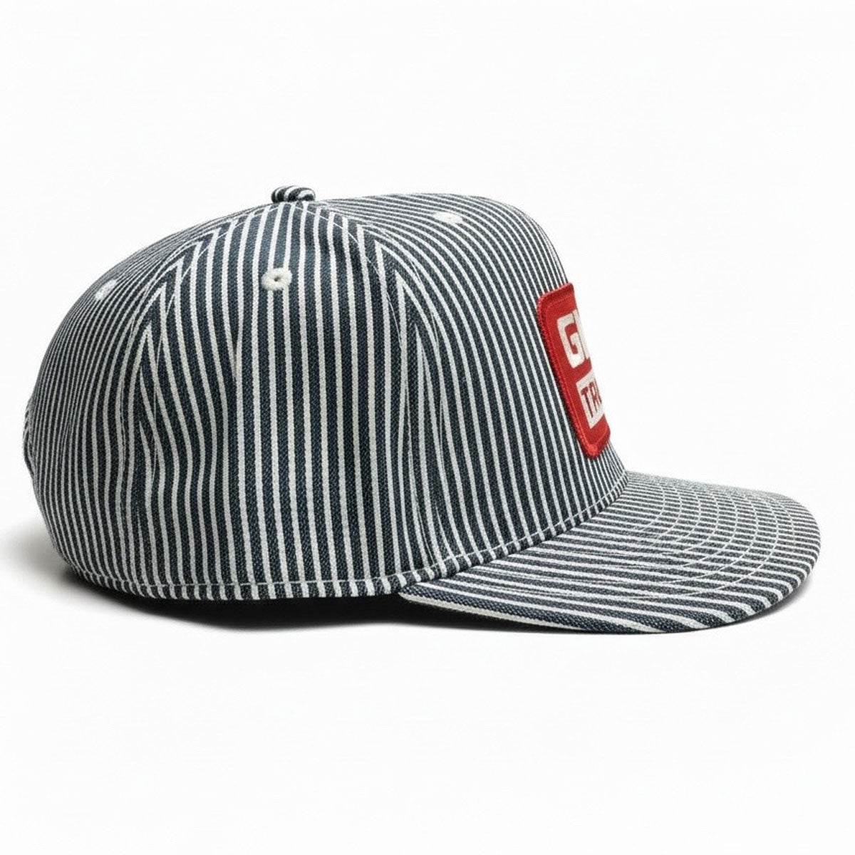 #HIC 10oz MV Mills Hickory Snapback VINTAGE 1970s "GMC" Patch HAT-Mid Crown