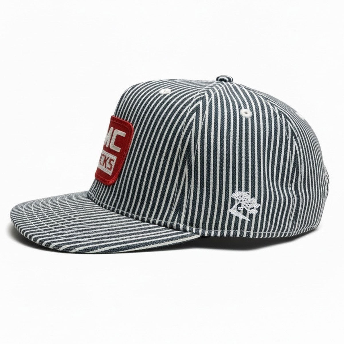 #HIC 10oz MV Mills Hickory Snapback VINTAGE 1970s "GMC" Patch HAT-Mid Crown