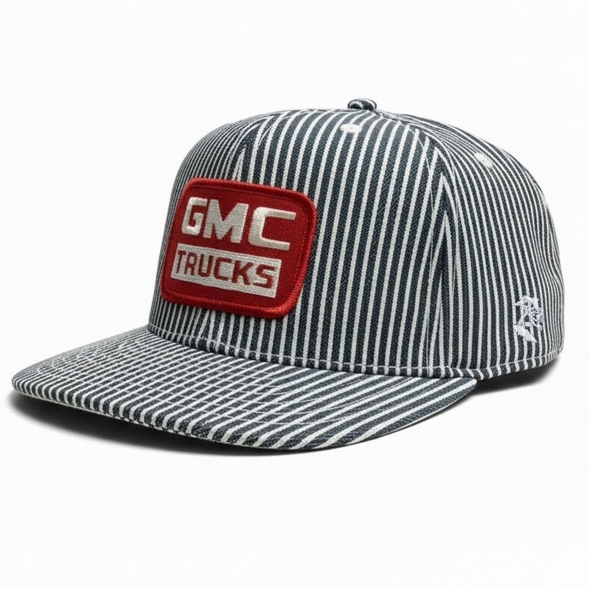 #HIC 10oz MV Mills Hickory Snapback VINTAGE 1970s "GMC" Patch HAT-Mid Crown