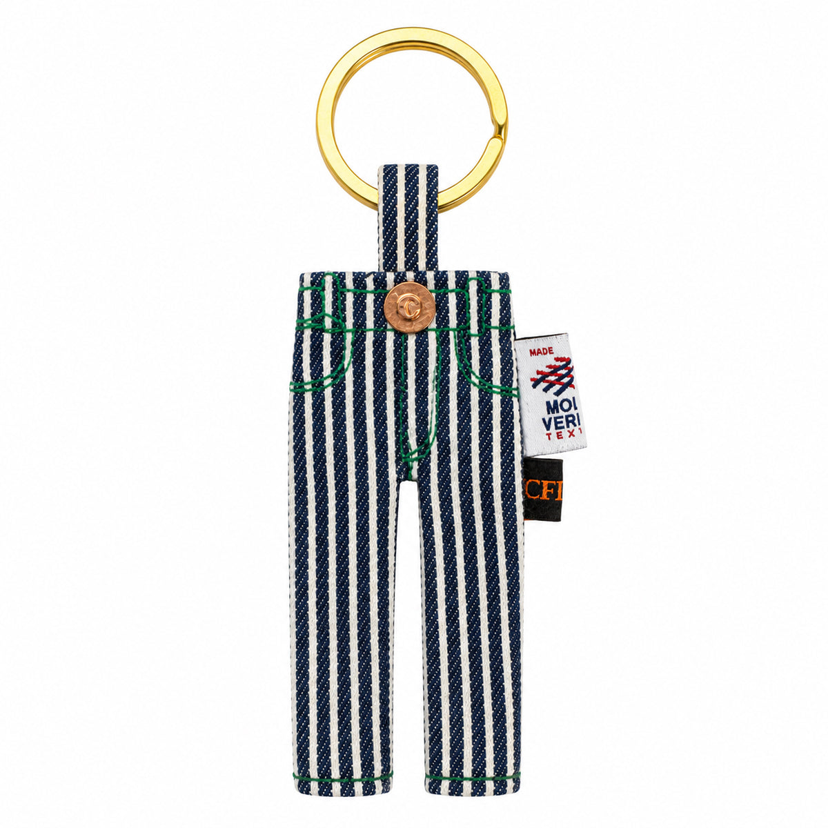 #HIC Hickory Stripe Tiny Jean Keychain