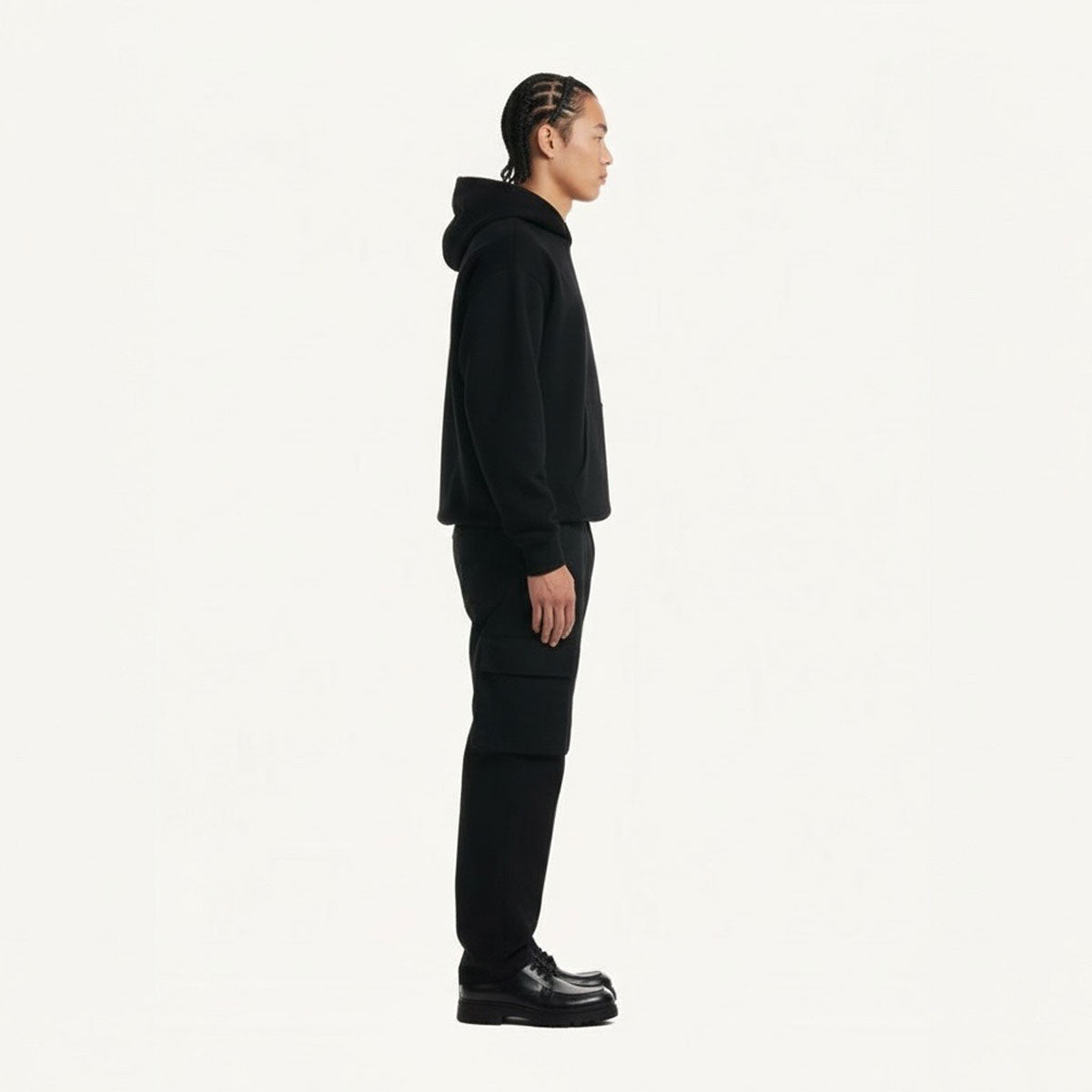 26oz / 870GSM Ultra Heavy Weigh Hoodie - 100% ORGANIC Cotton Black French Terry