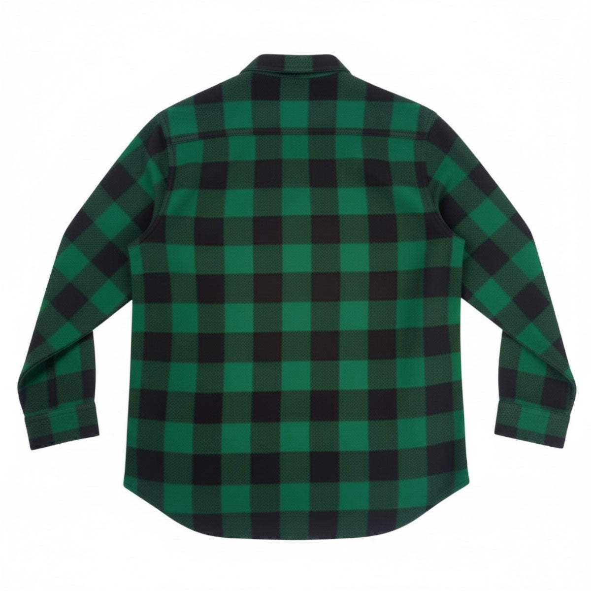 #045 18oz USA Wool Work Shirt Kelly Green and Black 2" Buffalo Check
