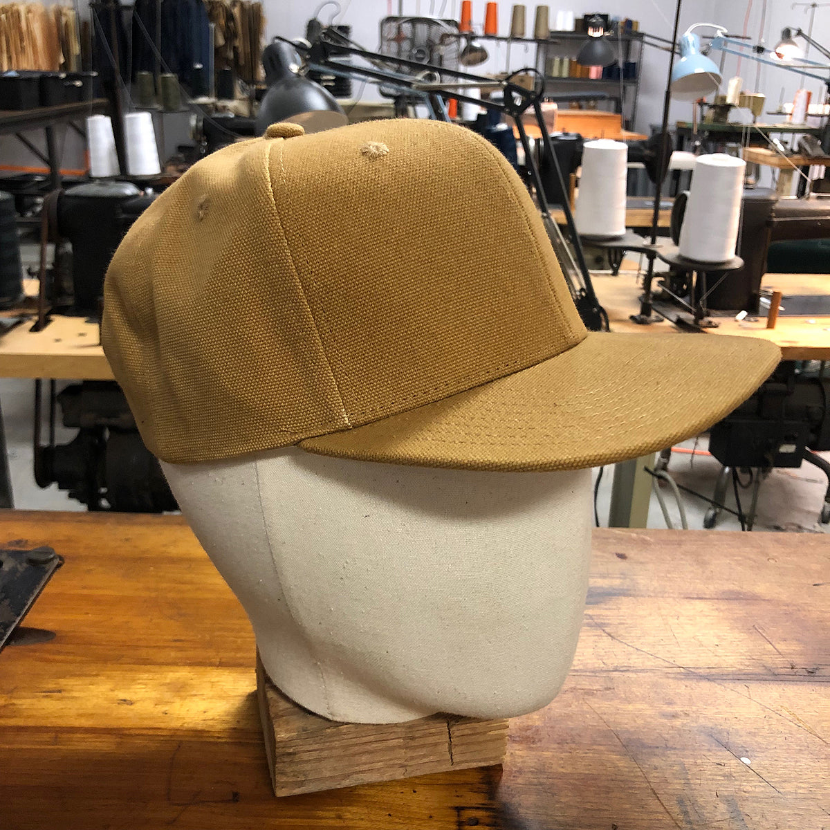 15oz USA Duck Canvas Snapback HAT Blank LITE OCHRE