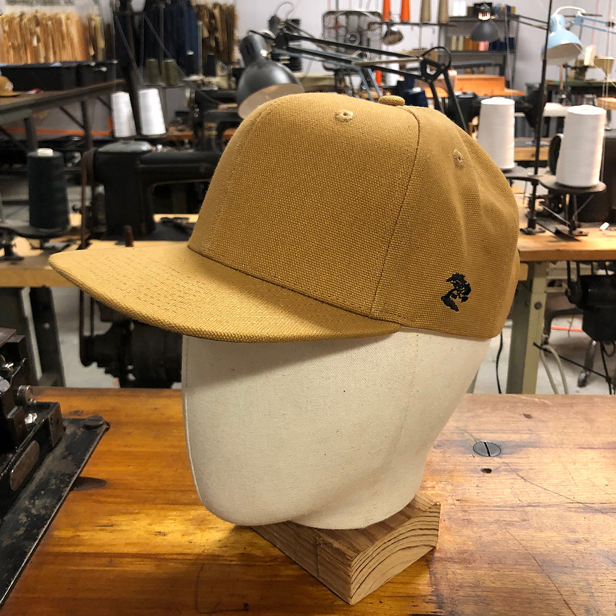 15oz USA Duck Canvas Snapback HAT Blank LITE OCHRE