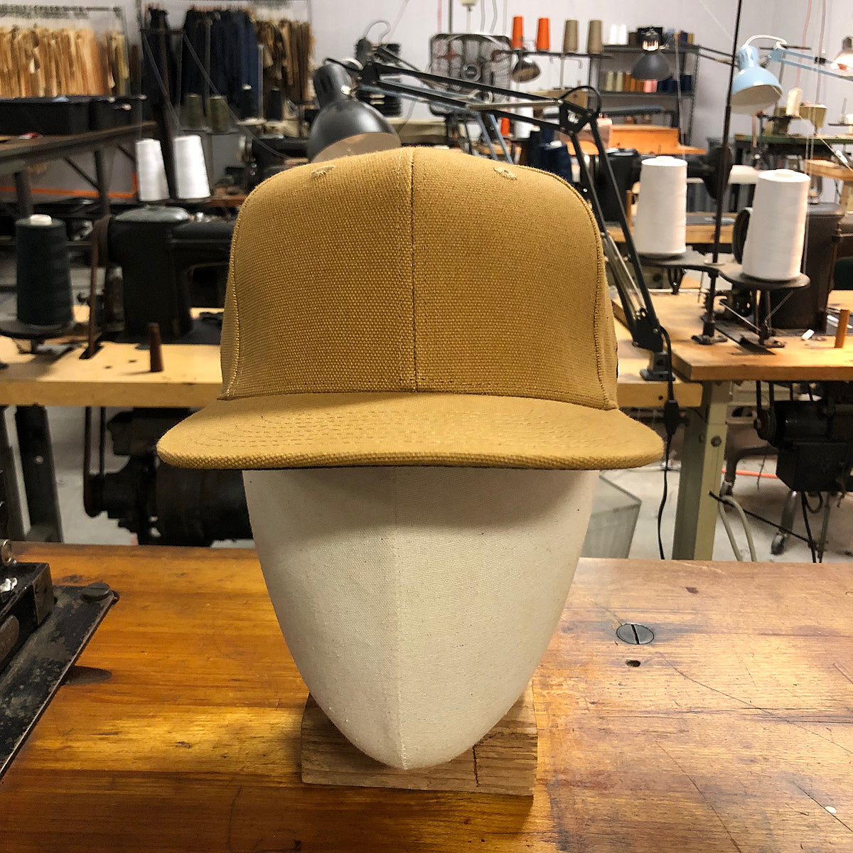 15oz USA Duck Canvas Snapback HAT Blank LITE OCHRE